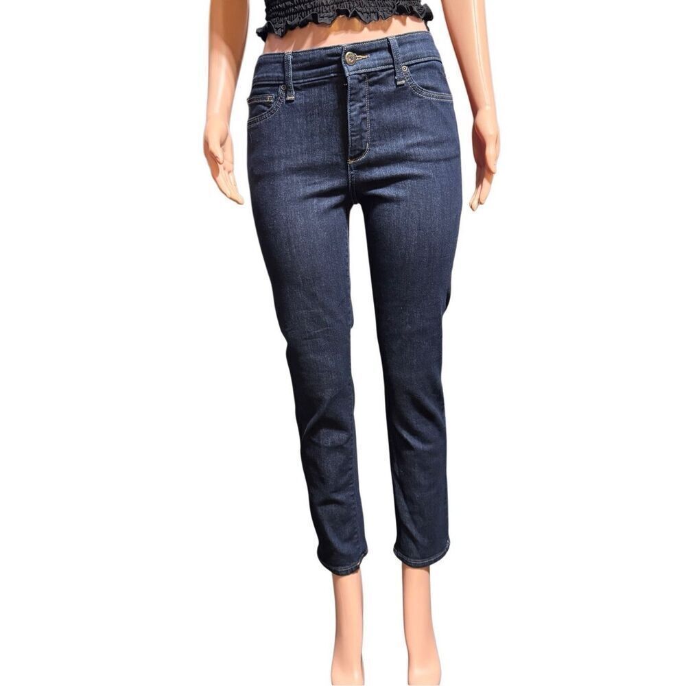 St. John’s bay Women's denim mid-rise straight leg jeans pants 8p/M